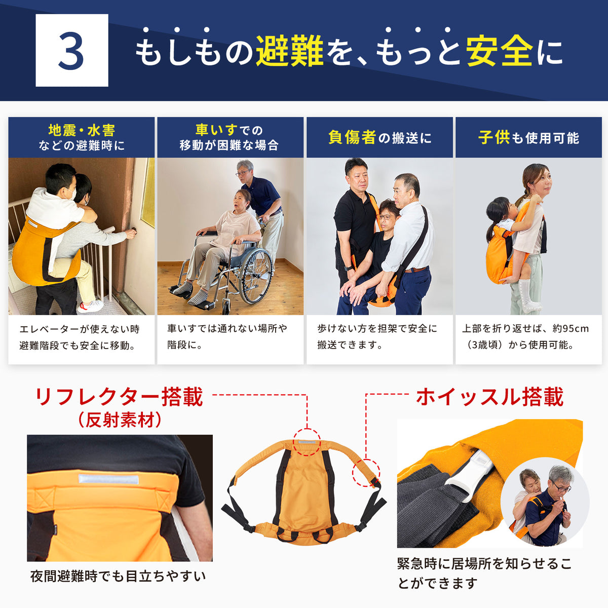 介助帯と担架になるクッション