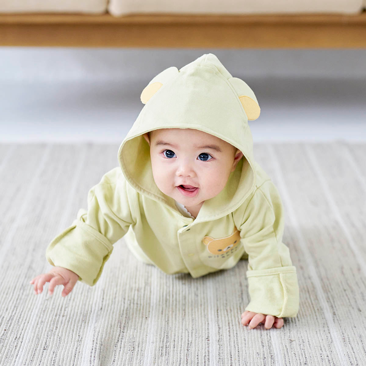 リラックマベビー フード付きロンパース